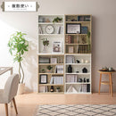 薄型本棚 木製マルチラック 薄型本棚 カラーボックス 可動棚 4段 積み重ね 奥行スリム コミック最大160冊収納 ぼん家具