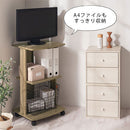 [ 幅45cm ] キャスター付きテレビ台 テレビ台 ハイタイプ テレビラック TV台 テレビ収納 収納棚 省スペース コンパクト 木製 木目調 3段 キャスター付き シンプル 一人暮らし ワンルーム ぼん家具