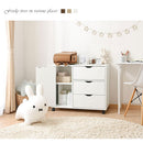 キャスター付きマルチキャビネット チェスト キャスター付き 3段 キャビネット 衣類収納 テレビ台 A4 木製 リビング 北欧 ぼん家具