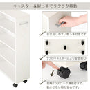 キャスター付き収納ラック 本棚 キャスター付き 3段 可動棚 ラック 収納棚 スリム 漫画 木目調 隙間収納 ぼん家具