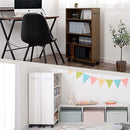 キャスター付き収納ラック 本棚 キャスター付き 3段 可動棚 ラック 収納棚 スリム 漫画 木目調 隙間収納 ぼん家具