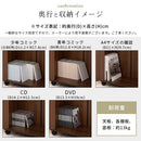 キャスター付き収納ラック 本棚 扉付き キャスター付き 3段 可動棚 ラック 収納棚 コミック A4 木目調 ぼん家具