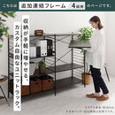 ユニットラック〔追加連結フレーム・4段ラック用〕 連結フレーム 4段ラック用 本体別売り 当店 ユニットラック 専用 4段ラック 連結可能 追加 フレーム ユニットシェルフ スチール ラック 付け足し ぼん家具