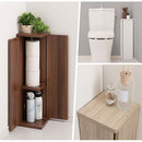 扉付き収納ボックス トイレ収納 トイレラック スリム コーナー トイレットペーパー 収納 ペーパーストッカー スリムラック 木製 コンパクト 約 20cm 角 省スペース 薄型 ぼん家具