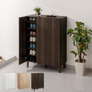 シューズボックス シューズボックス おしゃれ シューズラック ブーツラック 扉付き 3扉 2列 7段 5段 可動棚 高さ調整 シューズBOX 木製 約 幅70 高さ100 奥行35cm ぼん家具