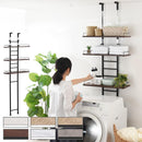 つっぱり式ランドリーラック ランドリーラック 突っ張り棚 洗濯機ラック 収納 3段 おしゃれ 洗濯ラック スリム 隙間 壁面 幅60cm 縦型 洗濯機上収納 防水パン 洗面所 ぼん家具