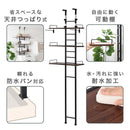 つっぱり式ランドリーラック〔ハンガーバー付き〕 洗濯機ラック ランドリーラック 突っ張り 伸縮 収納 棚 3段 おしゃれ ランドリー収納 スリム 幅60 縦型 洗濯機上 タオル収納 大理石 調 ハンガーバー ぼん家具