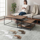 ネストテーブル テーブル ローテーブル おしゃれ ネストテーブル センターテーブル リビングテーブル 伸縮 木製 デスク 北欧 大理石風 アンティーク調 棚付き 可動棚 ぼん家具