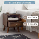 引き出し付きサイドテーブル サイドテーブル ベッドサイドテーブル ナイトテーブル 収納 引き出し ソファ テーブル ミニテーブル ソファーテーブル サイドチェスト A4 茶色 白 ぼん家具