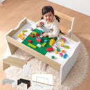 キッズテーブル キッズデスク キッズテーブル 90×45 子供 テーブル 子供用テーブル 机 木製 レゴ ブロック おもちゃ 収納 フチ付き タブレット スタンド付き フタ ぼん家具